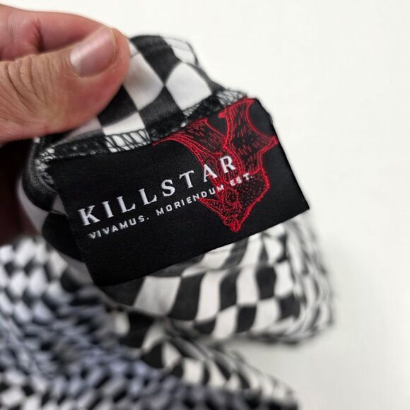 Killstar Punktured A-Line Dress Grunge Zip Up Goth Punk Stretch Womens Sz Small - Picture 6 of 8